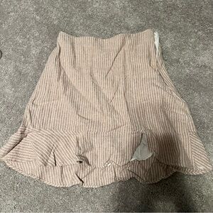 tan striped skirt